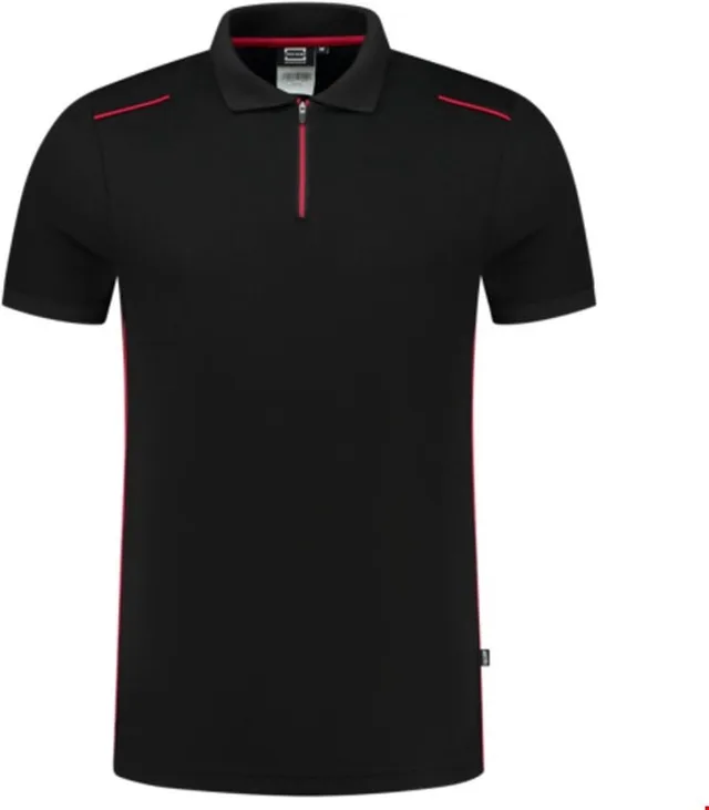Casual 202703 Accent unisex poloshirt Zwart Rood M