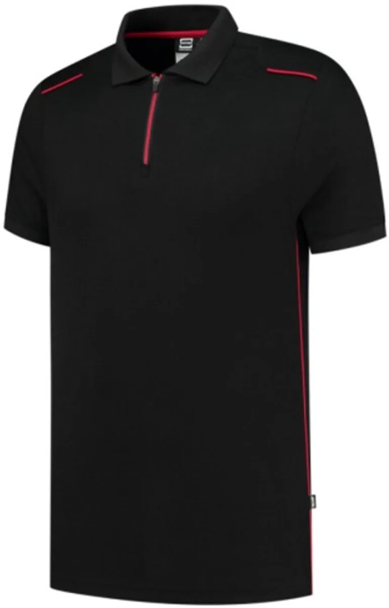 Casual 202703 Accent unisex poloshirt Zwart Rood de Tricorp, Noir, Rouge, 4XL – image du produit