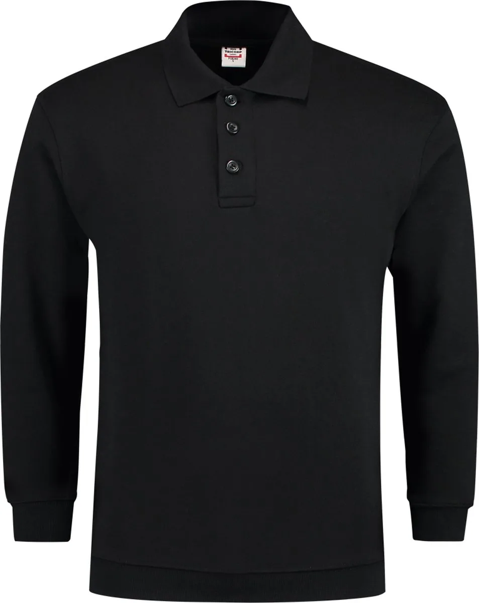 casual Polo/Sweater boord - 301005 - Zwart van Tricorp, Zwart, L – productafbeelding