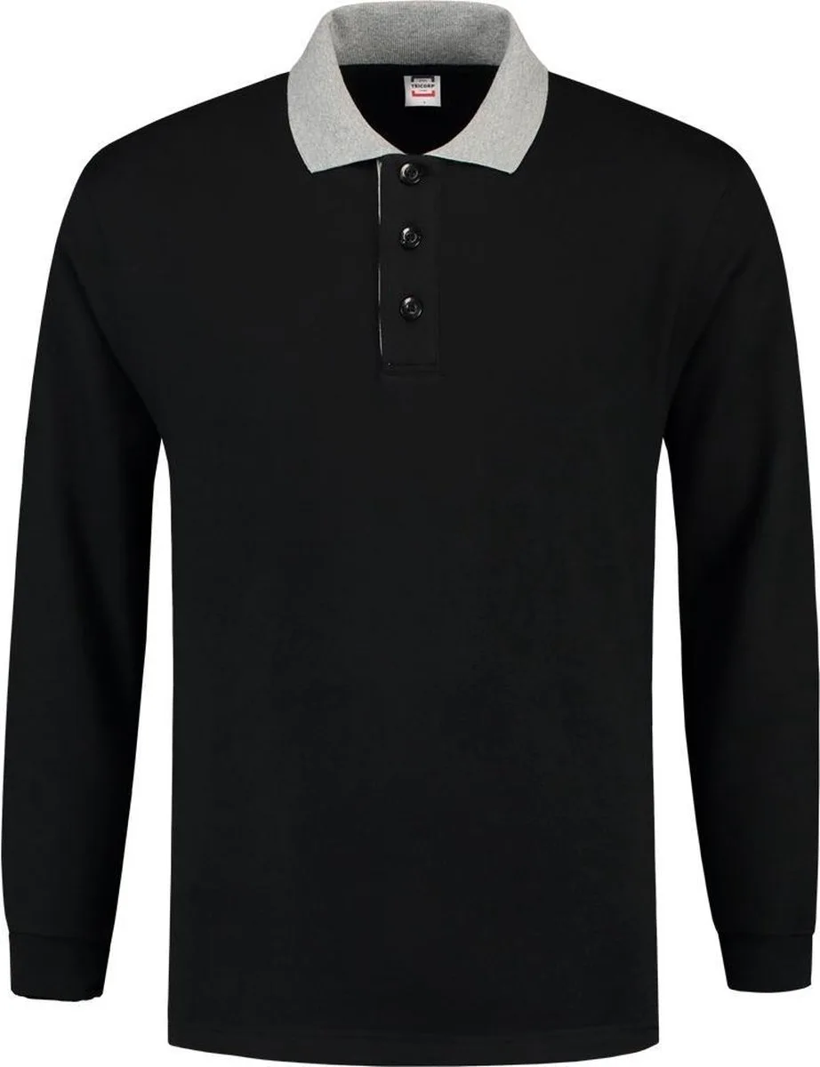 Polo Sweater Contrast 301006 Zwart / Grijs de Tricorp, Gris, L – image du produit