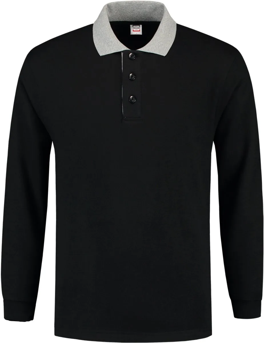 Polo Sweater Contrast 301006 Zwart / Grijs de Tricorp, Gris, S – image du produit