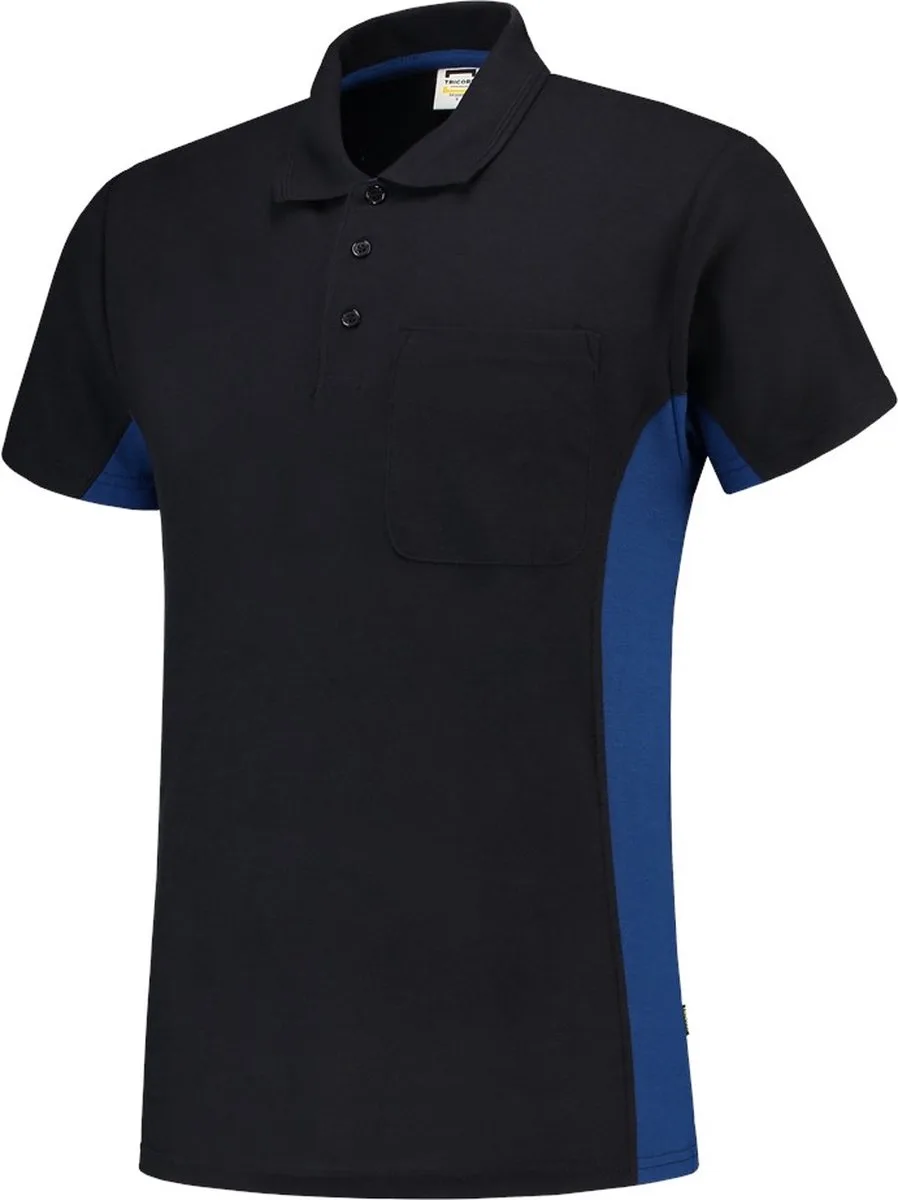 poloshirt bi-color - Workwear - 202002 - navy/koningsblauw van Tricorp, Marineblauw, 3XL – productafbeelding