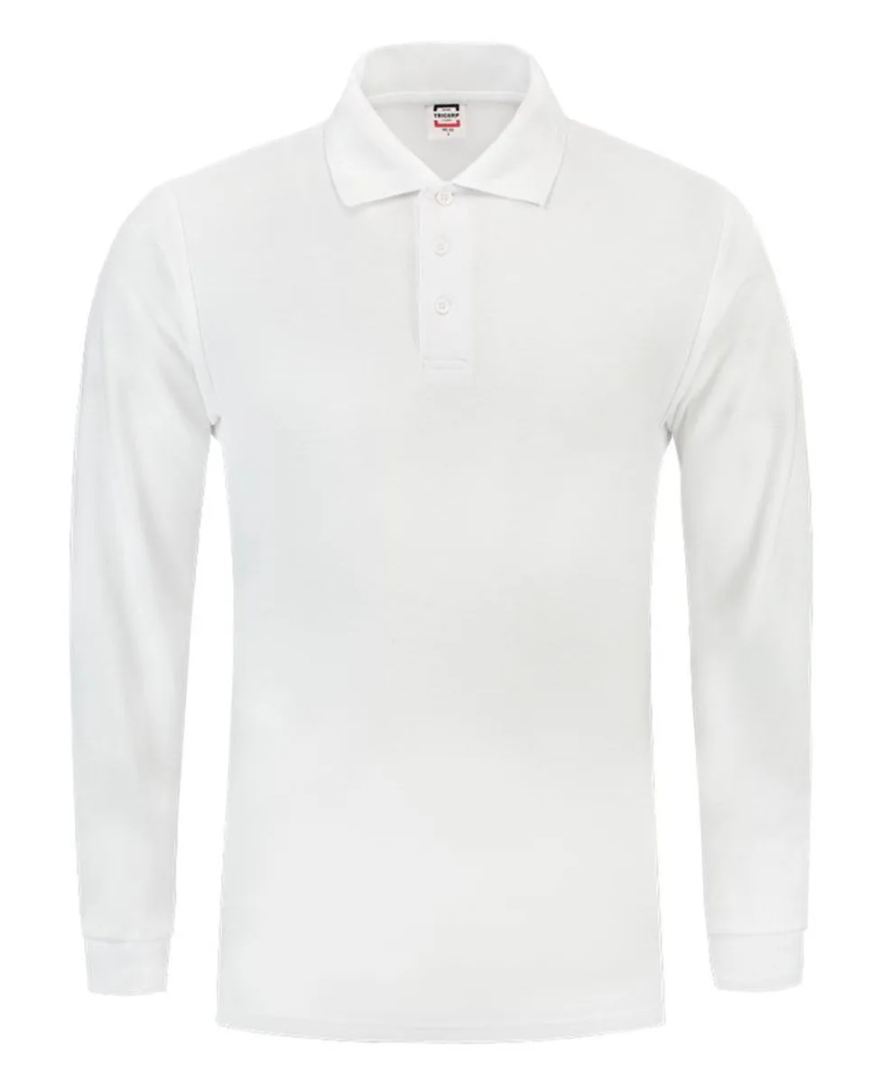 Poloshirt lange mouw - Casual - 201009 - Wit van Tricorp, Wit, 3XL – productafbeelding