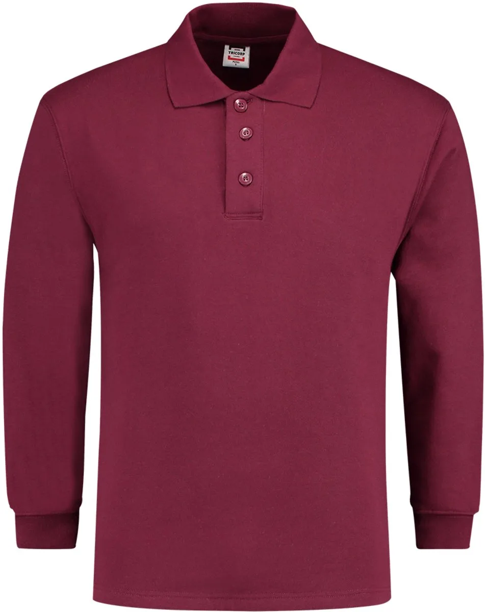 Polosweater - Casual - 301004 - wijnrood fra Tricorp, Wijnrood, 5XL – produktbillede