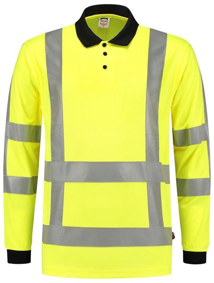 RWS Birdseye | Poloshirt lange mouw van Tricorp, Fluor Geel – productafbeelding