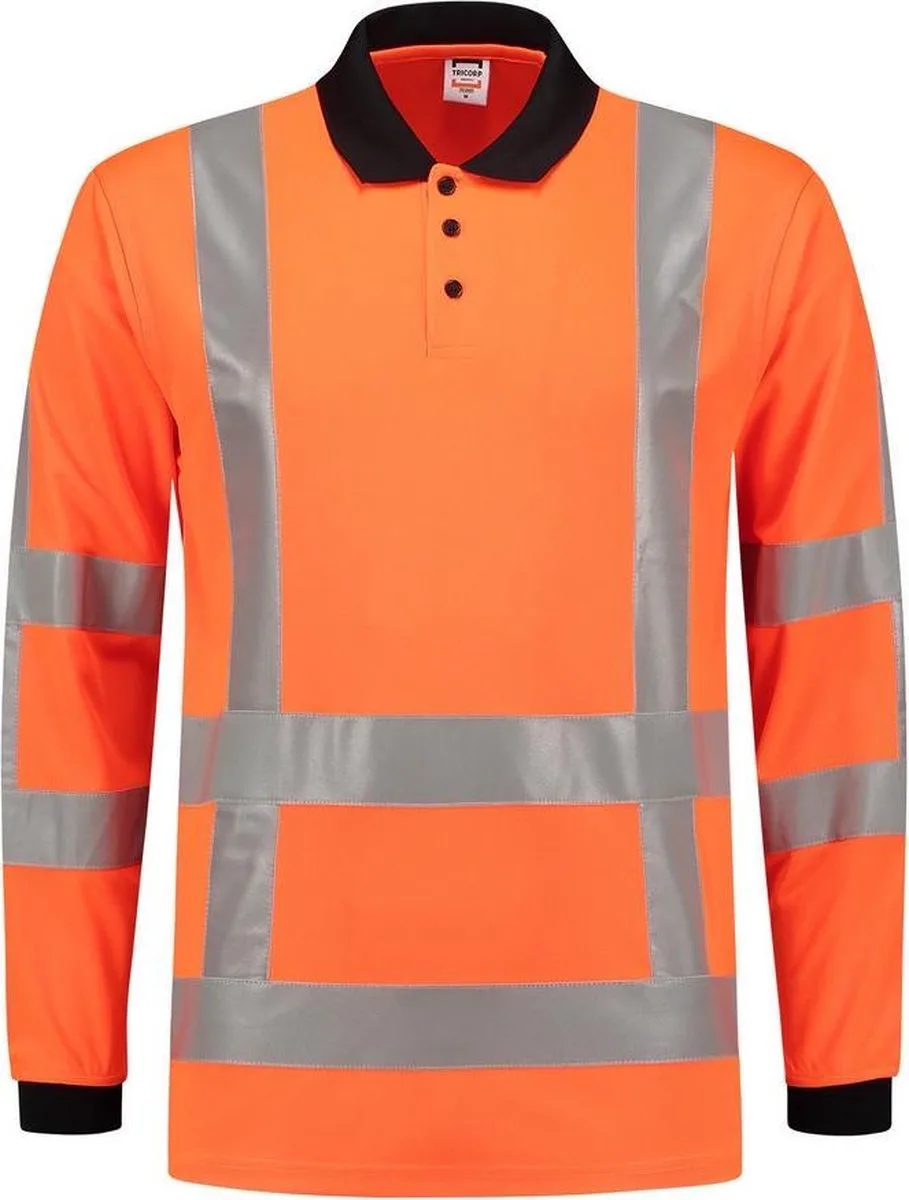 RWS Birdseye | Poloshirt lange mouw van Tricorp, Fluor Oranje – productafbeelding