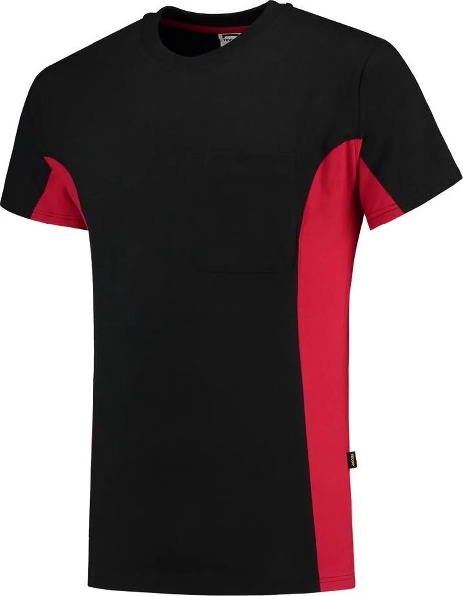 T-shirt Bi-Color - Workwear - 102002 - Zwart-Limoengroen van Tricorp, Zwart, Limoen, L – productafbeelding