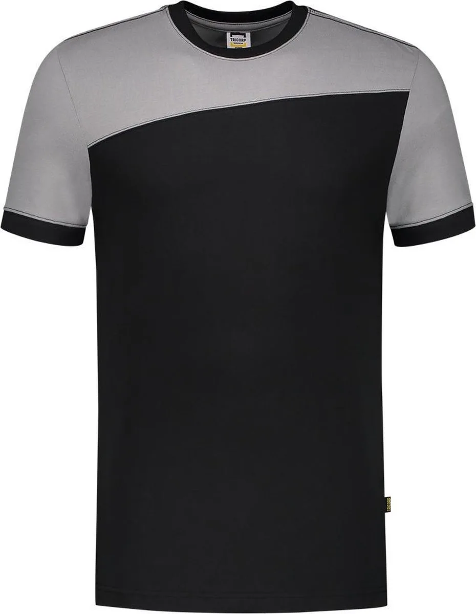 T-shirt Bicolor Naden 102006 Zwart / Grijs van Tricorp, Zwart, Grijs, 5XL – productafbeelding