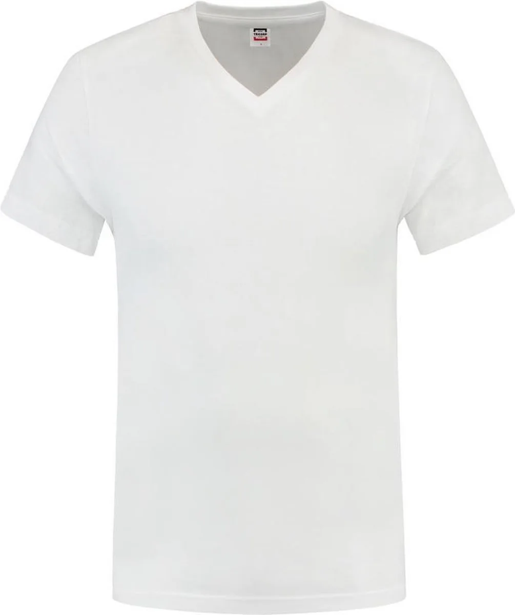 T-shirt V-hals fitted - Casual - 101005 - Wit de Tricorp, Blanc, M – image du produit