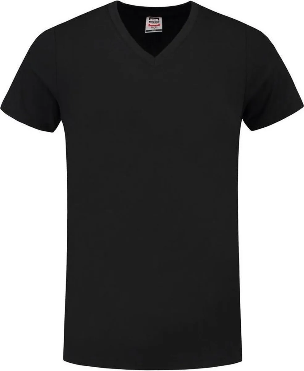 T-shirt V-hals fitted - Casual - 101005 - Zwart de Tricorp, Noir, M – image du produit