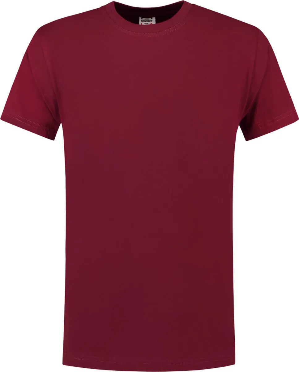T190 Werk T-shirt - Korte mouw - Wijnrood van Tricorp, Wijnrood, M – productafbeelding