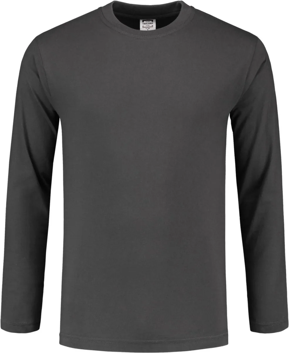 Tricorp 101015 T-Shirt Lange Mouw 60°C Wasbaar - Donkergrijs de Tricorp, Gris foncé, 5XL – image du produit