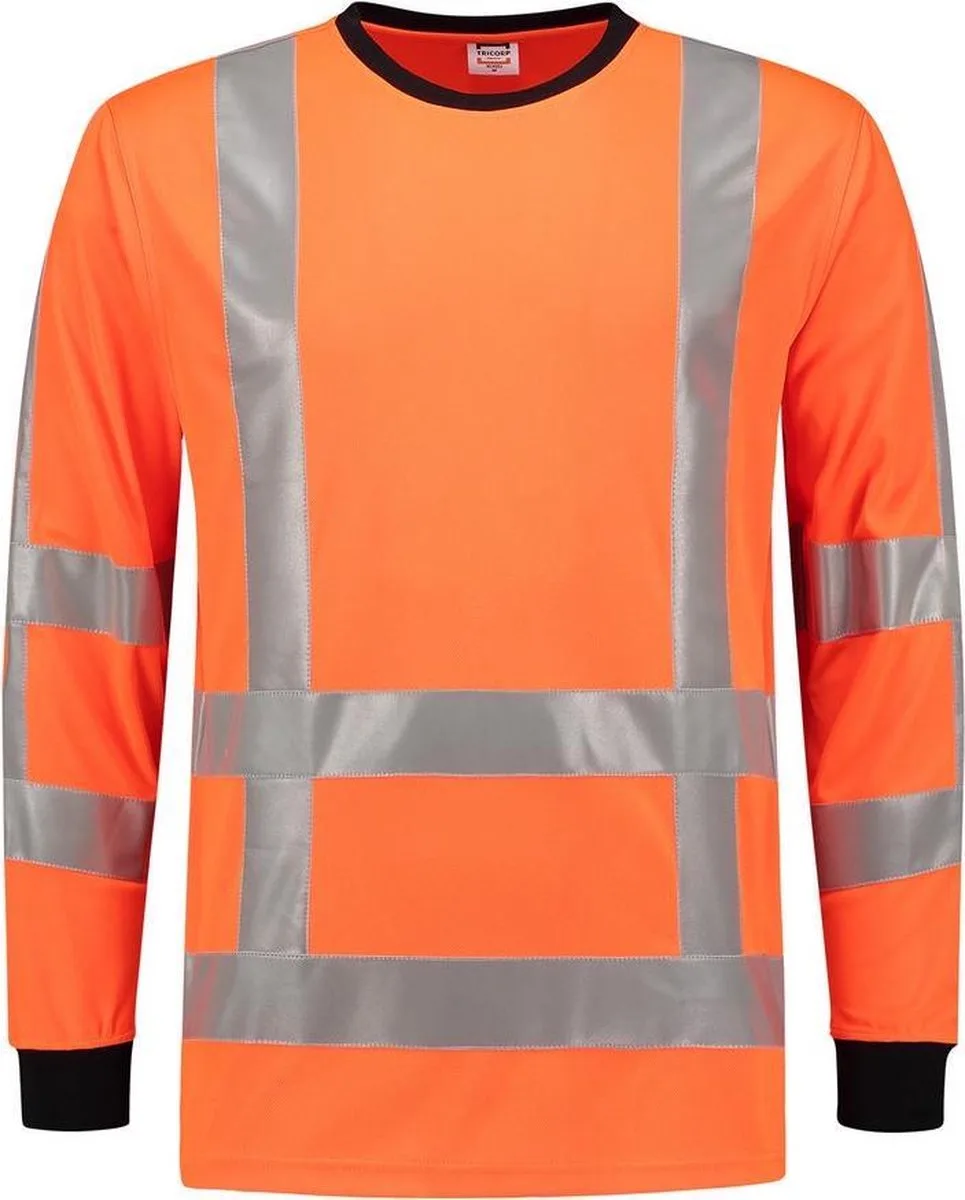 Tricorp 103002 T-Shirt RWS Birdseye Lange Mouw - Fluo Oranje de Tricorp, Fluo Oranje, XL – image du produit