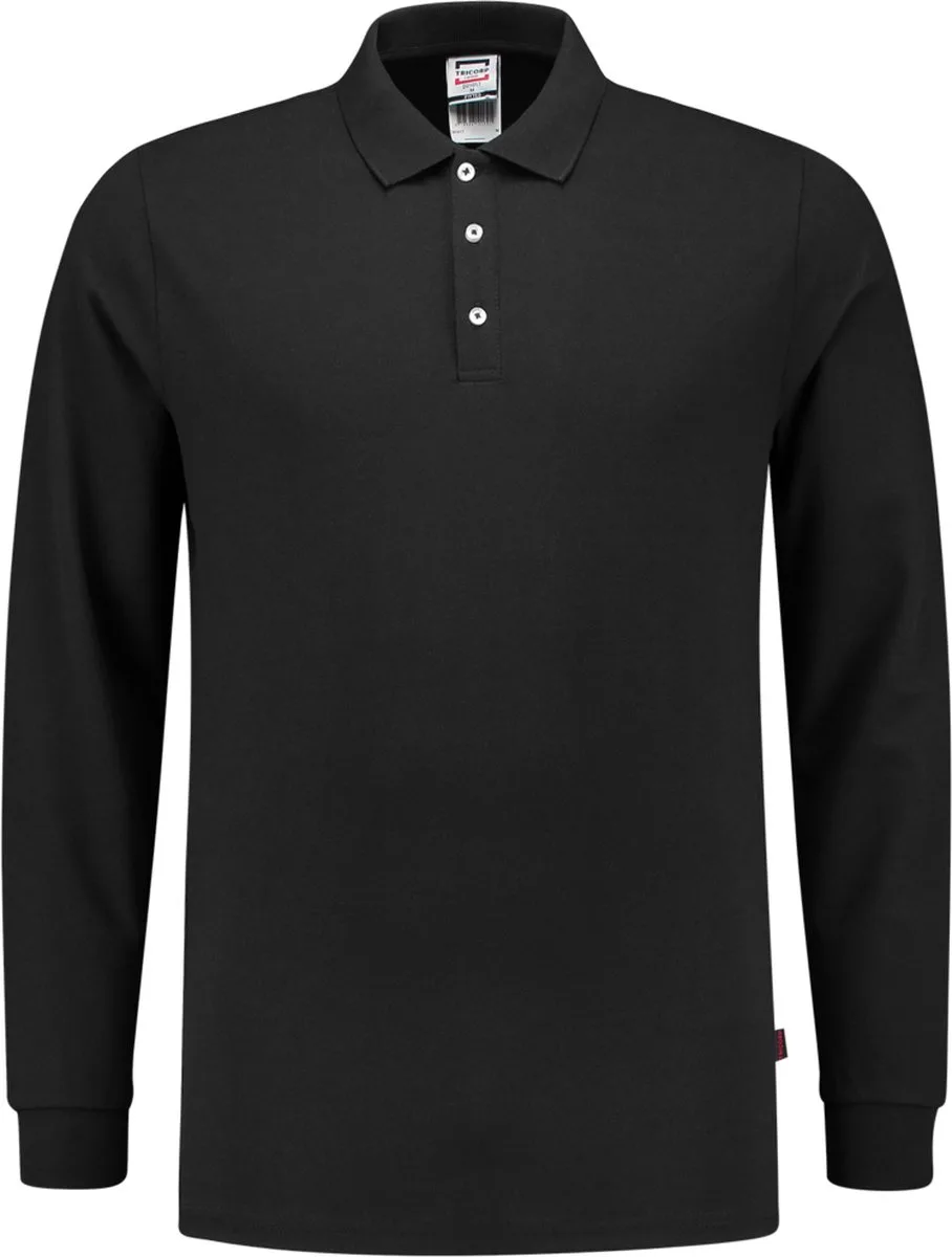 Tricorp 201017 Poloshirt Fitted 210 Gram Lange Mouw - Zwart by Tricorp, Black, M – product image