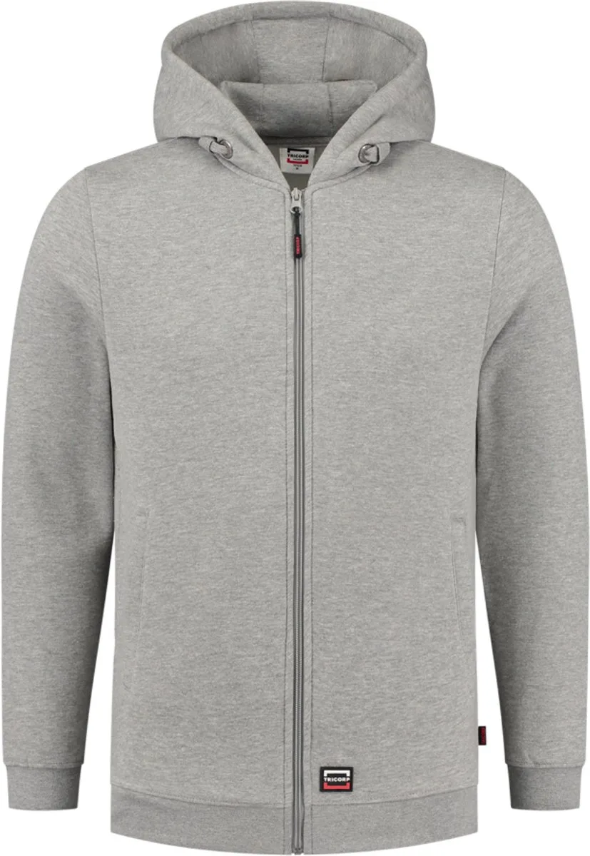 Tricorp 301014 Sweatvest Capuchon 60°C Wasbaar - Grijsmelange van Tricorp, Grijsmelange, XXL – productafbeelding