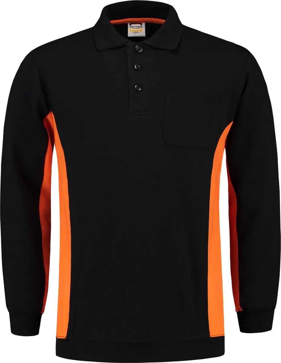 Tricorp 302001 Polosweater Bicolor Borstzak - Zwart/Rood van Tricorp, Zwart, Rood, M – productafbeelding