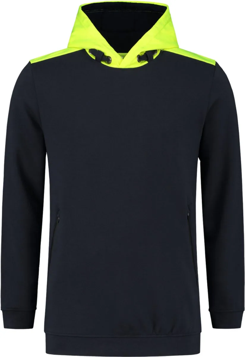 Tricorp 303005 Sweater High Vis Capuchon - Inkt/Fluo Geel de Tricorp, Inkt, Fluo Geel, S – image du produit