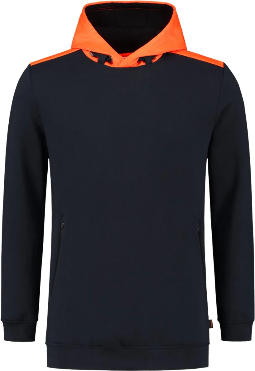 Tricorp 303005 Sweater High Vis Capuchon - Inkt/Fluo Oranje van Tricorp, Inkt, Fluo Oranje, L – productafbeelding