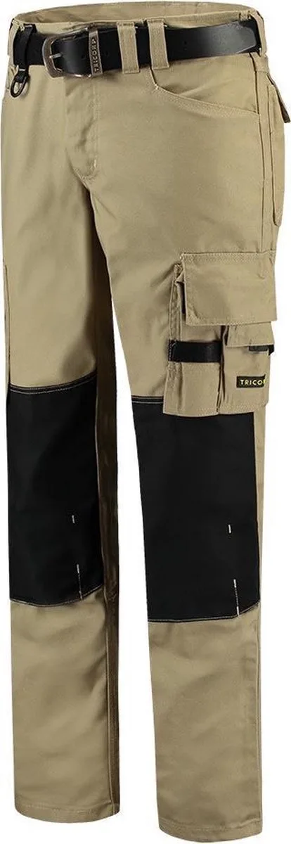 Werkbroek Canvas Cordura 502009 Khaki / Zwart van Tricorp, Khaki, Zwart, 48 – productafbeelding