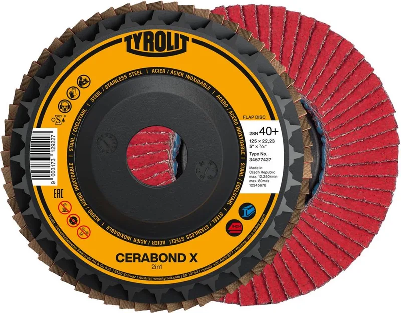 Lamellenschijf CERABOND X125mm CA-40 geb. Tyrolit van Tyrolit – productafbeelding