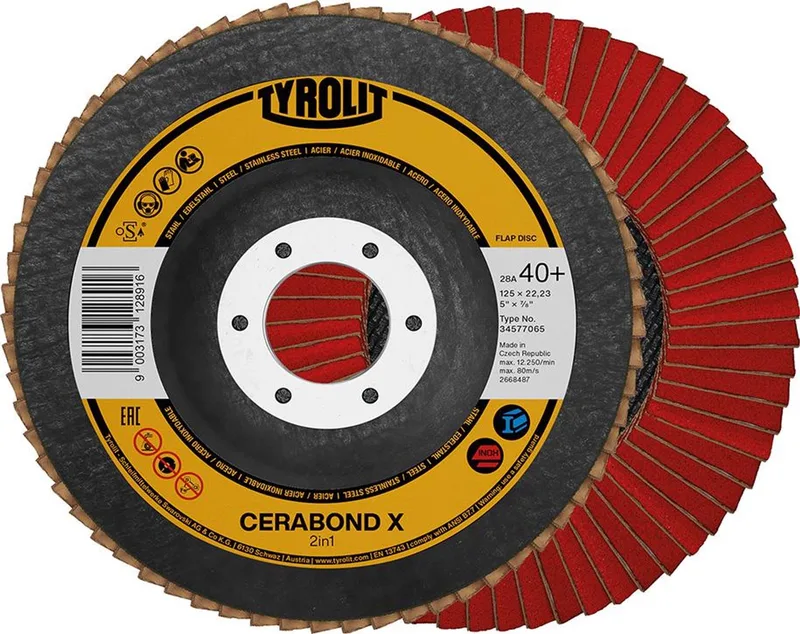 Lamellenschijf CERABOND X125mm CA-60 geb. Tyrolit von Tyrolit – Produktbild