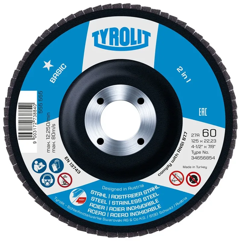 Schräge Lamellenscheibe Za60 115x22.23 fra Tyrolit – produktbillede