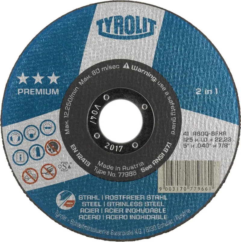 TYRO slijpschijf PREMIUM, doorslijpen, diam schijf 125mm, dikte 2.5mm von Tyrolit – Produktbild