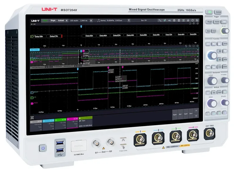 MSO7204X Digital-Oszilloskop 1 GHz 10 GSa/s 1 Gpts 8 Bit Mixed-Signal (MSO) 1 St. de UNI-T – image du produit