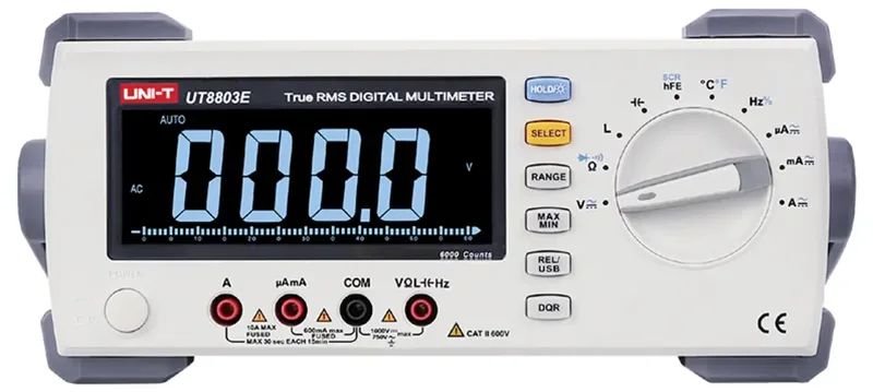 UT8803E Tisch-Multimeter digital, analog mit Bildschirmhintergrundbeleuchtung, Durchgangsprüfung, Kapazitätsmessung, Momentanwertspeicher CAT II 600 V van UNI-T – productafbeelding