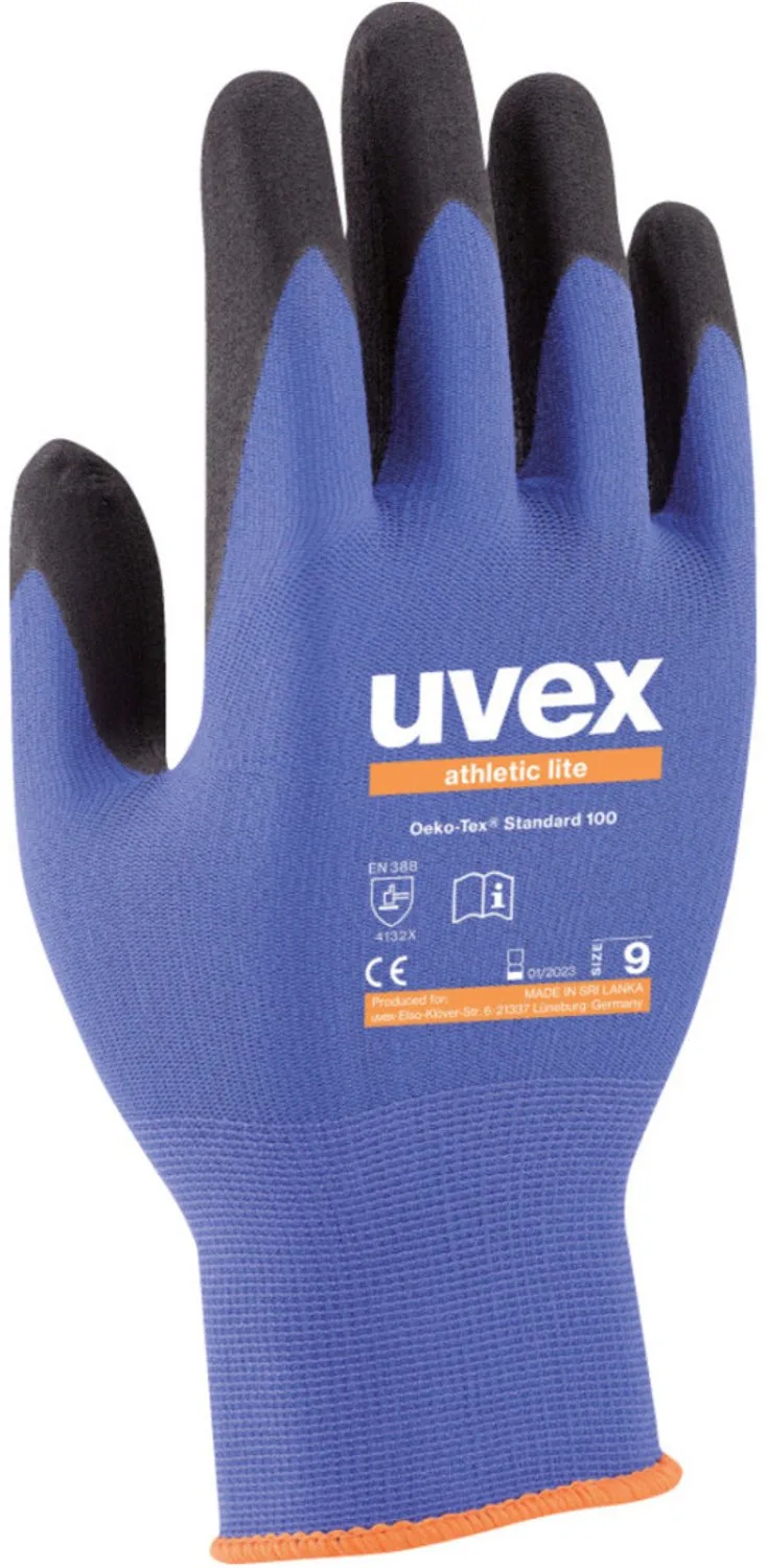 athletic lite werkhandschoen 6 van Uvex, Antraciet – productafbeelding