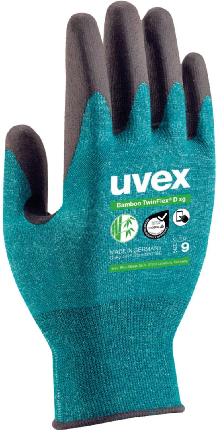 Bamboo TwinFlex D xg 6009010 Snijbeschermingshandschoen Maat (handschoen): 10 EN 397 1 paar van Uvex, Meerkleurig – productafbeelding