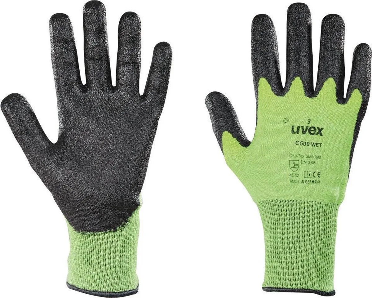 C500 dry/wet Snijbestendige handschoen dry van Uvex, Meerkleurig, XL – productafbeelding