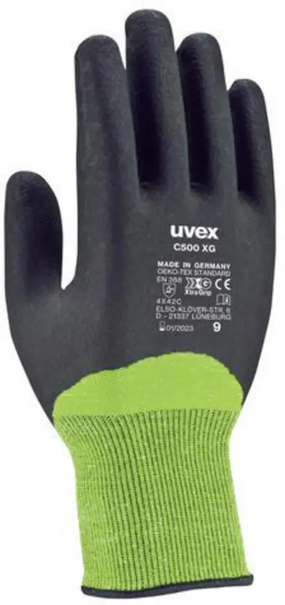C500 XG 6060010 Snijbeschermingshandschoen Maat (handschoen): 10 EN 388 1 paar van Uvex, Lime, Antraciet – productafbeelding