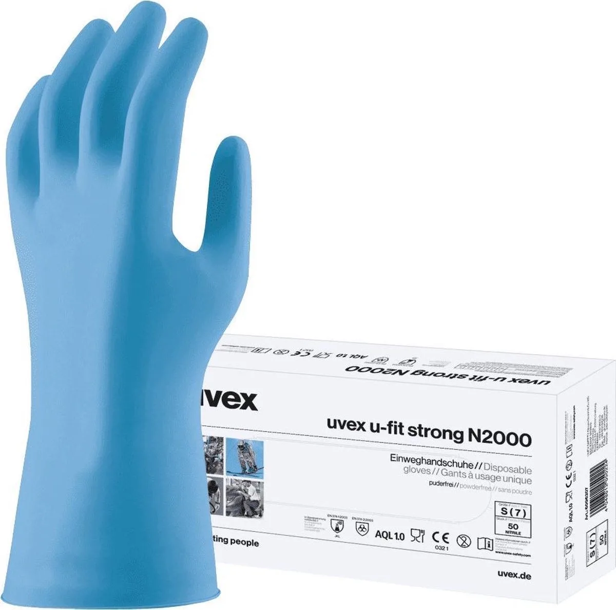 Chemisch bestendige handschoen Uvex N2000 van Uvex, Blauw, XXL – productafbeelding
