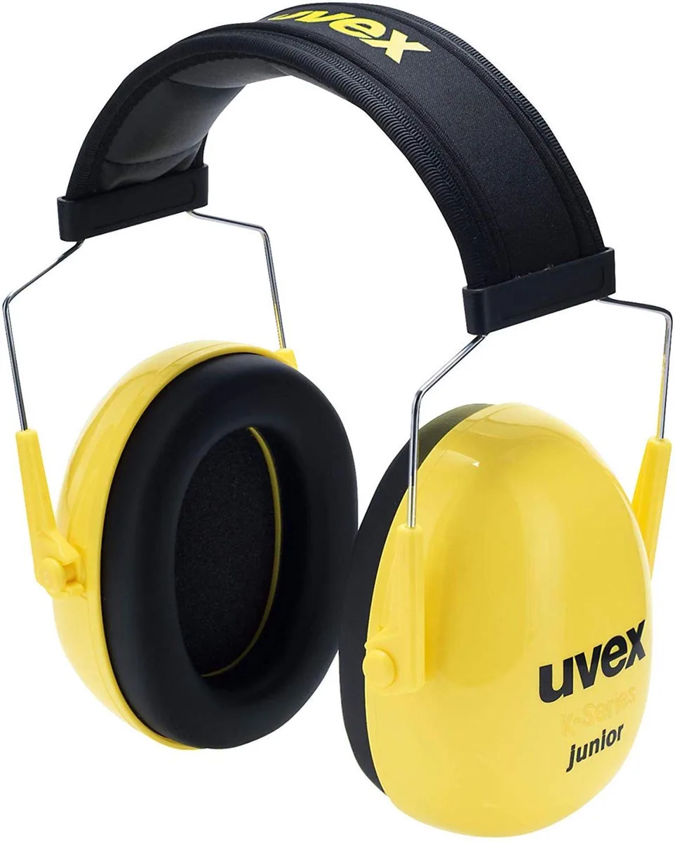 k junior UVEX oorbeschermers (29dB) van Uvex, Geel, Zwart – productafbeelding