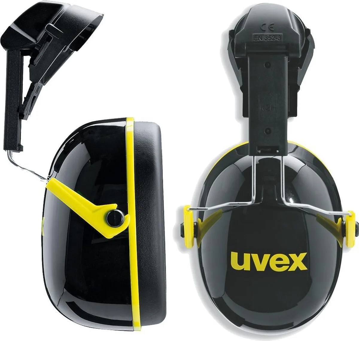 K2 2600-202 gehoorkap met helmbevestiging de Uvex, Noir – image du produit