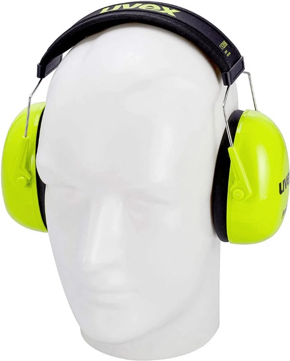 K4 Oorkap Uvex 35 decibel demping van Uvex, Neon-groen – productafbeelding