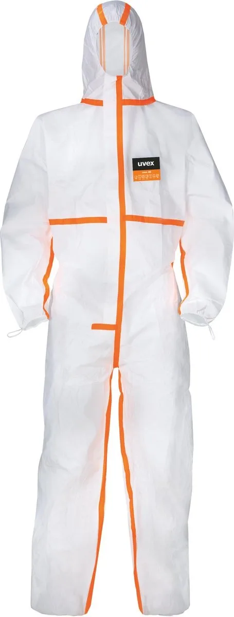 Overall Disposable Coveralls Orange (98375)-M van Uvex, Wit – productafbeelding