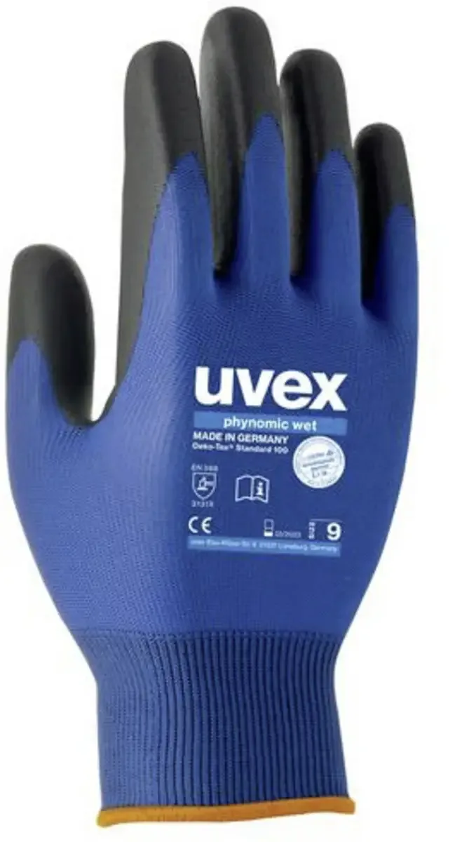 phynomic 6006006 Montagehandschoen Polymeer Maat (handschoen): 6 EN 388 1 paar van Uvex, Blauw, Zwart – productafbeelding