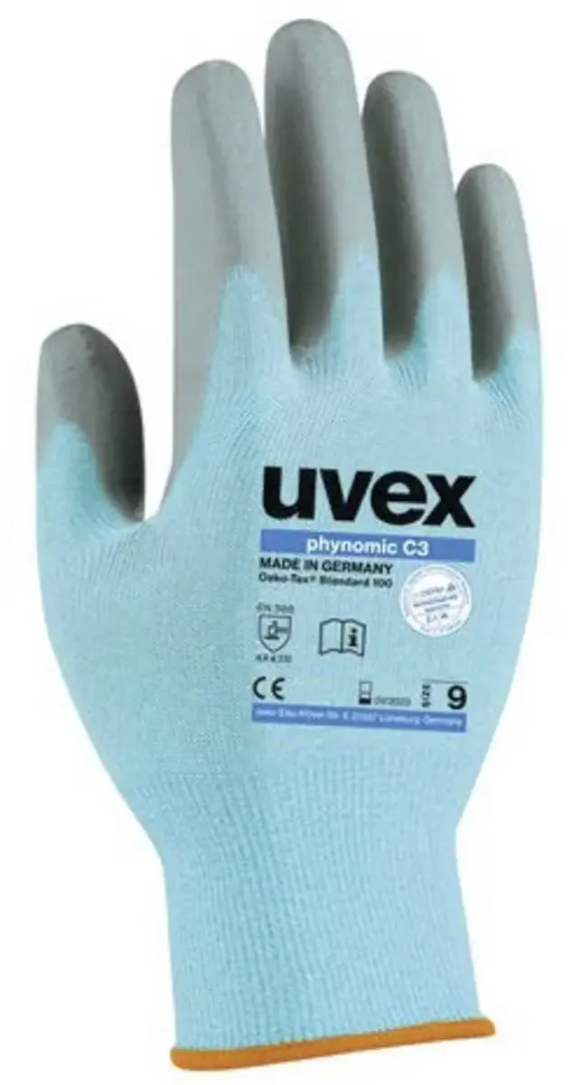 phynomic 6008012 Snijbeschermingshandschoen Polymeer Maat (handschoen): 12 EN 388 1 paar van Uvex, Blauw, Grijs – productafbeelding