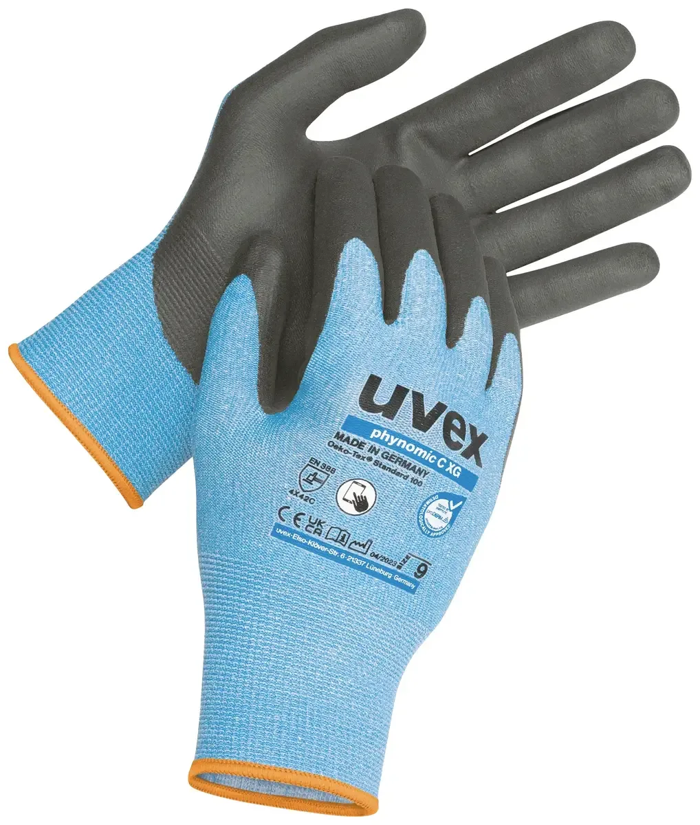 phynomic C XG 6007410 Snijbeschermingshandschoen Maat (handschoen): 10 EN 388 1 paar fra Uvex, Sort, Blå – produktbillede