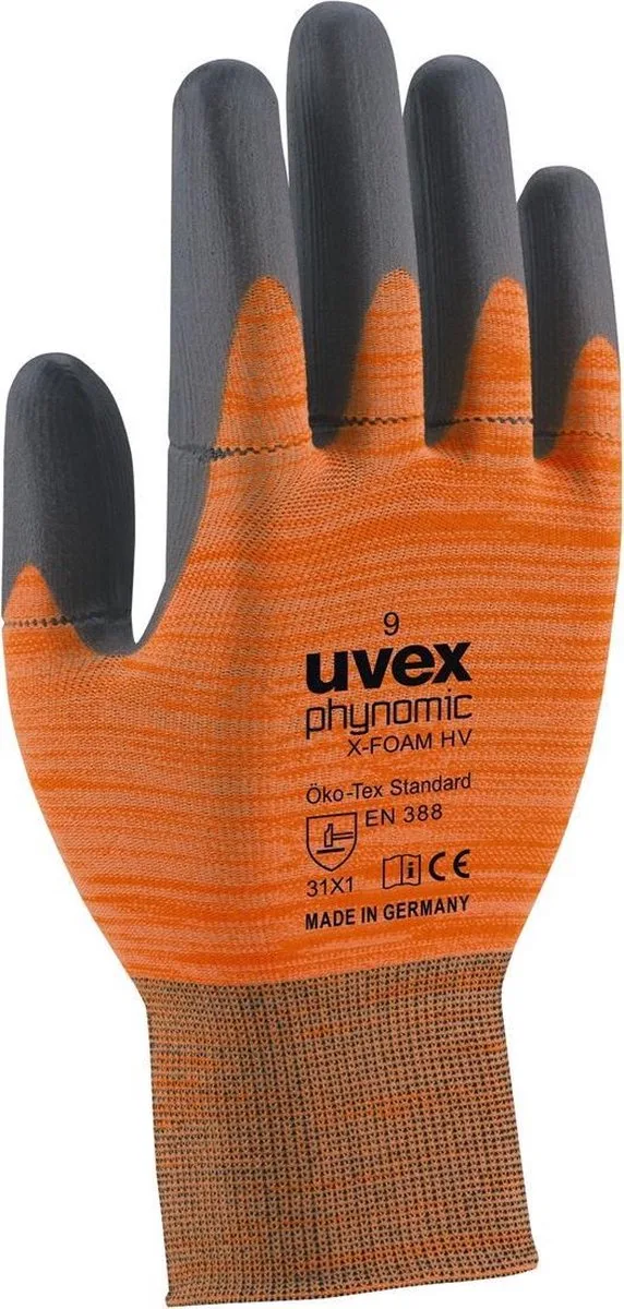 phynomic x-foam HV - Flexibele Werkhandschoen - 1 Paar van Uvex, Meerkleurig, 10 – productafbeelding