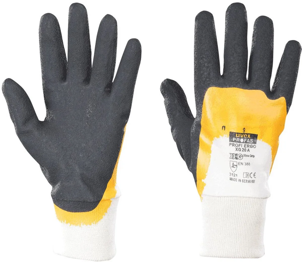 PROFI ERGO XG Beschermende handschoen (S) von Uvex, Orange, Schwarz, 7 – Produktbild