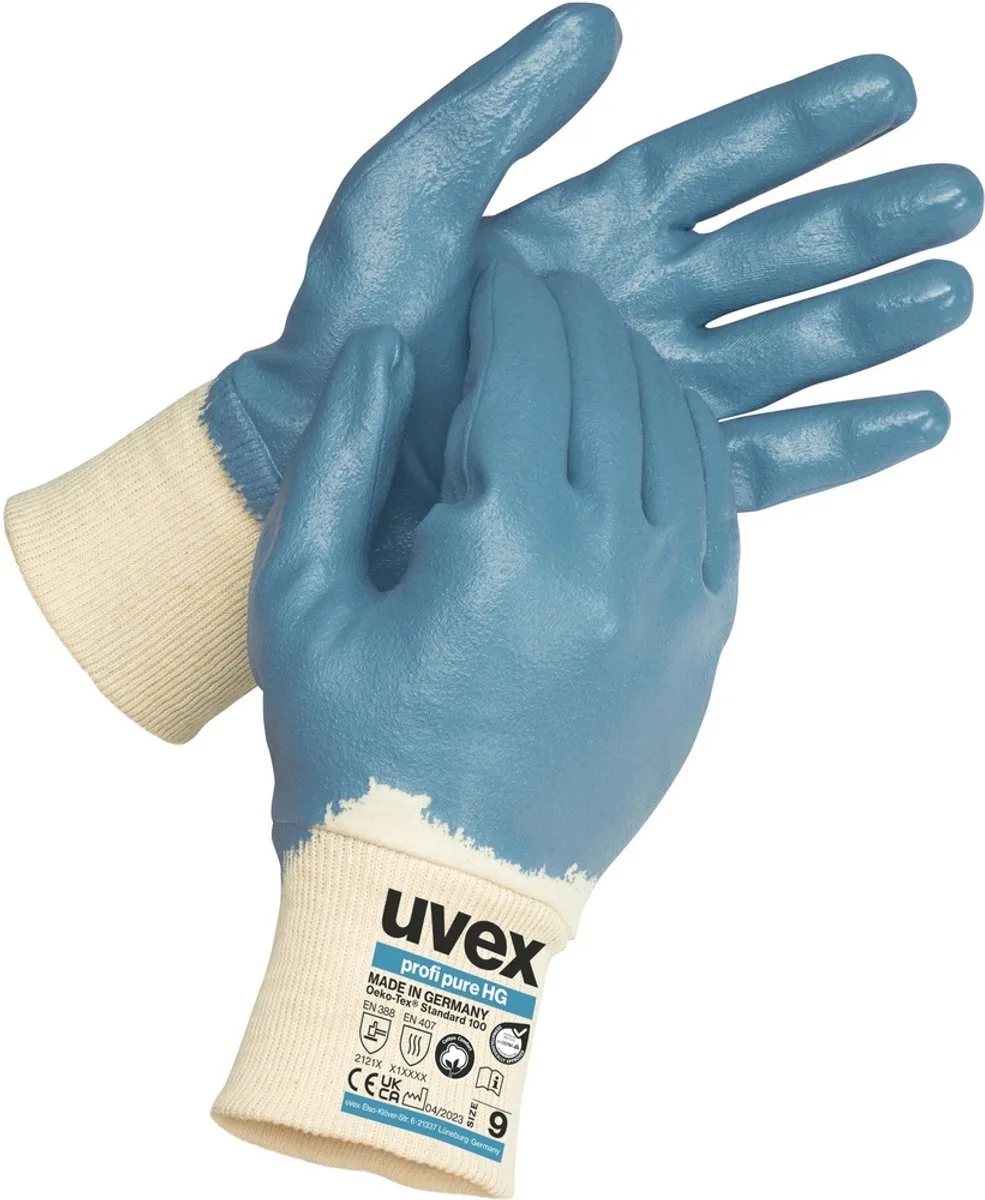 profi pure HG 6002308 Montagehandschoen Maat (handschoen): 8 1 paar van Uvex, Blauw, Wit – productafbeelding