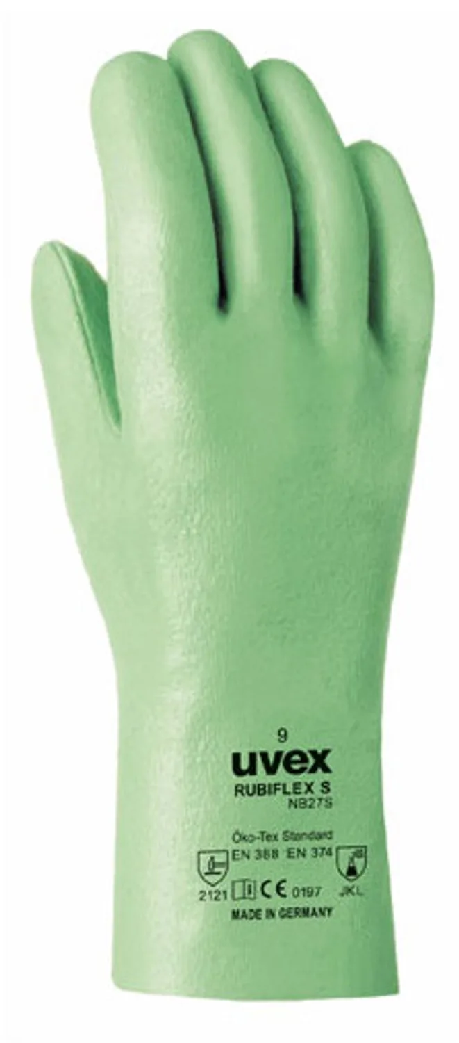 Rubiflex NB S chemisch bestendige handschoenen M 40 cm från Uvex, Grön – produktbild