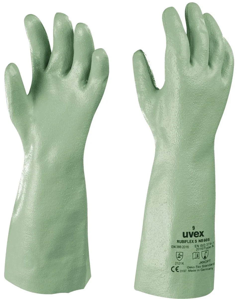 Rubiflex NB S chemisch bestendige handschoenen XL 60 cm de Uvex, Vert – image du produit