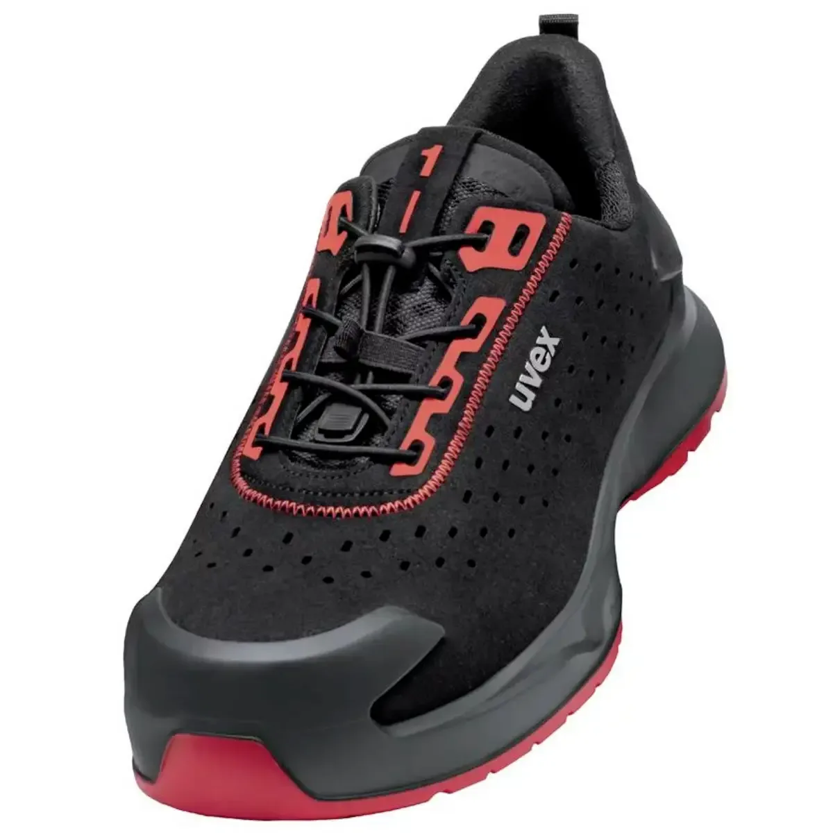 S1 PL PUR W11 6802235 Chaussures basses de sécurité S1PL Pointure (EU): 35 noir, rouge 1 paire(s) de Uvex, Noir, Rouge – image du produit