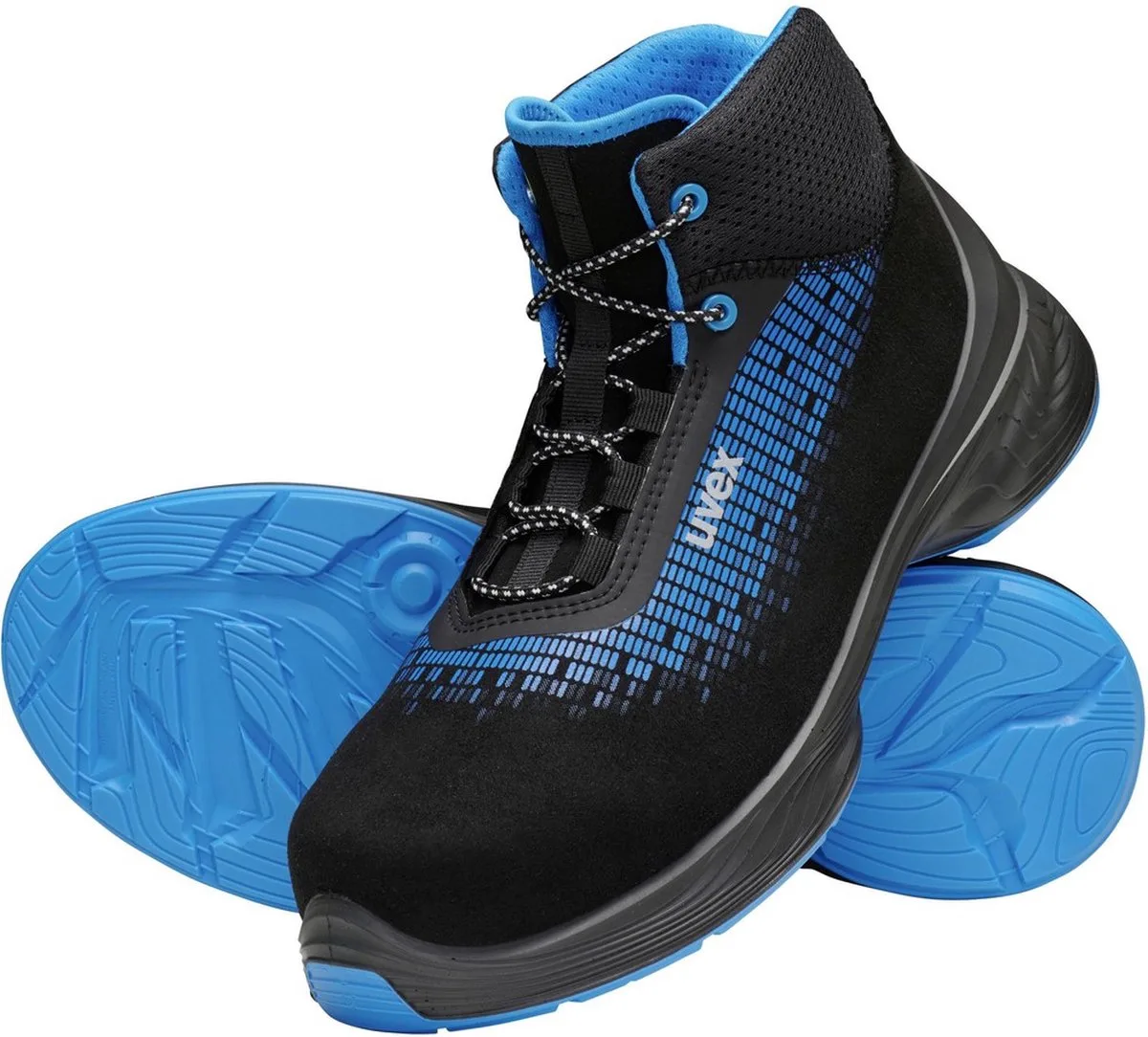 Sicherheitsschuh Stiefel 6833 Schwarz/Blau Pu-43 (Weite 11) de Uvex, Bleu – image du produit