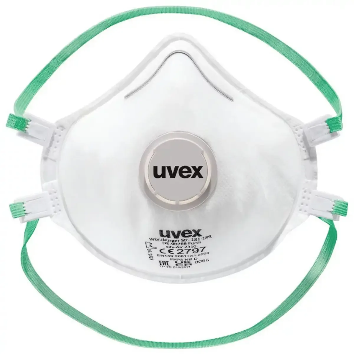 silv-Air classic 2310 8762313 Fijnstofmasker met ventiel FFP3 15 stuk(s) EN 149:2001 + A1:2009 DIN 149:2001 + A1:2009 från Uvex – produktbild