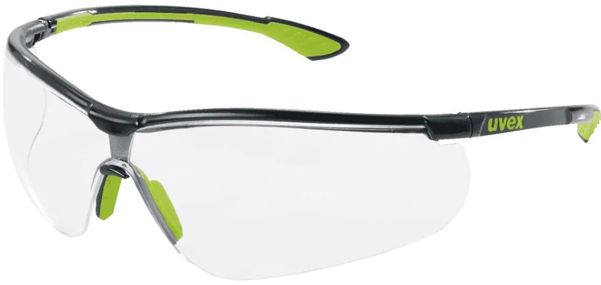 sportstyle 9193-265 veiligheidsbril van Uvex, Zwart, Groen – productafbeelding